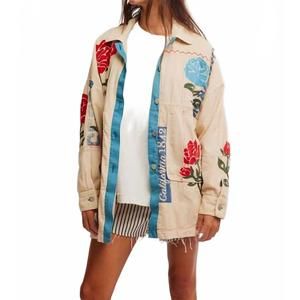 NEW FREE PEOPLE we the free field of roses jacket - petite in roses by the dozen